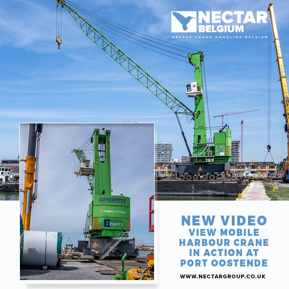 New Mobile Harbour Crane arrives at Port Oostende