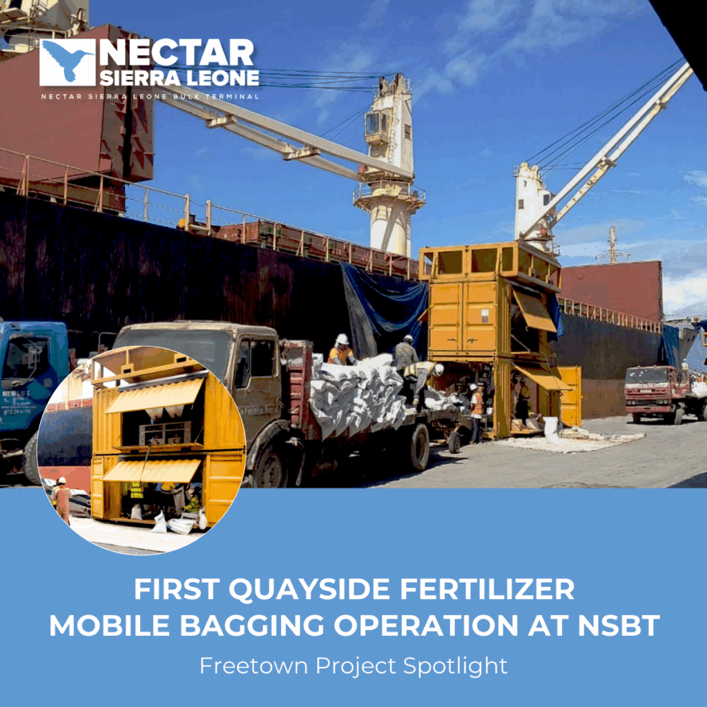 First Quayside Fertilizer mobile bagging operation at NSBT First Quayside Fertilizer mobile bagging operation at NSBT