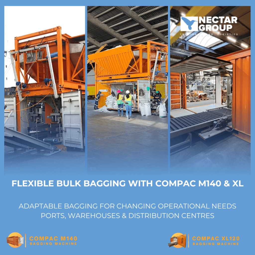 Flexible bulk bagging with Compac M140 and XL versions - with Nectar Group - Mobile Bagging Experts