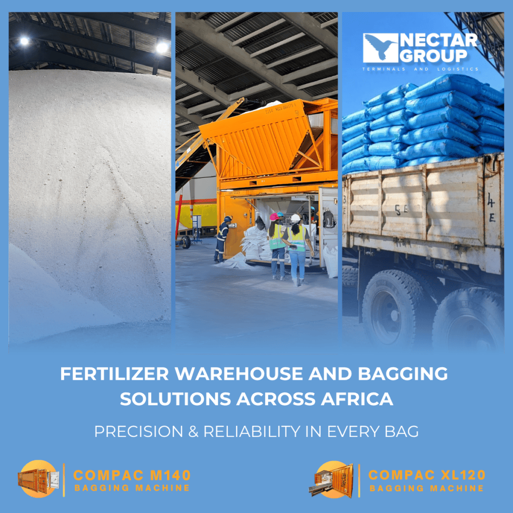 Fertilizer warehouse bagging operations